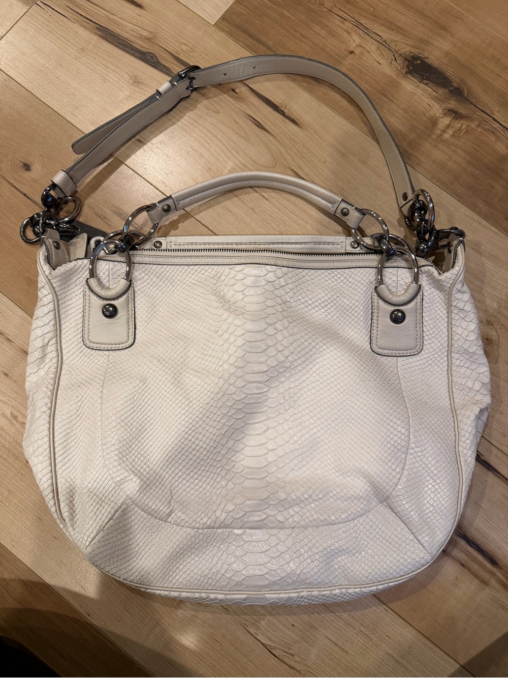 Coach White Python Embossed Kristin Tote - Picture 6 of 7
